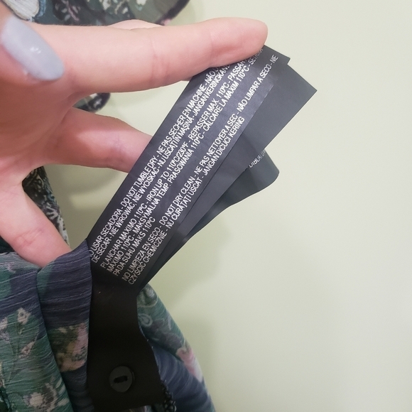 Zara Sheer Black and Green Floral Tunic Size Small - Picture 12 of 13